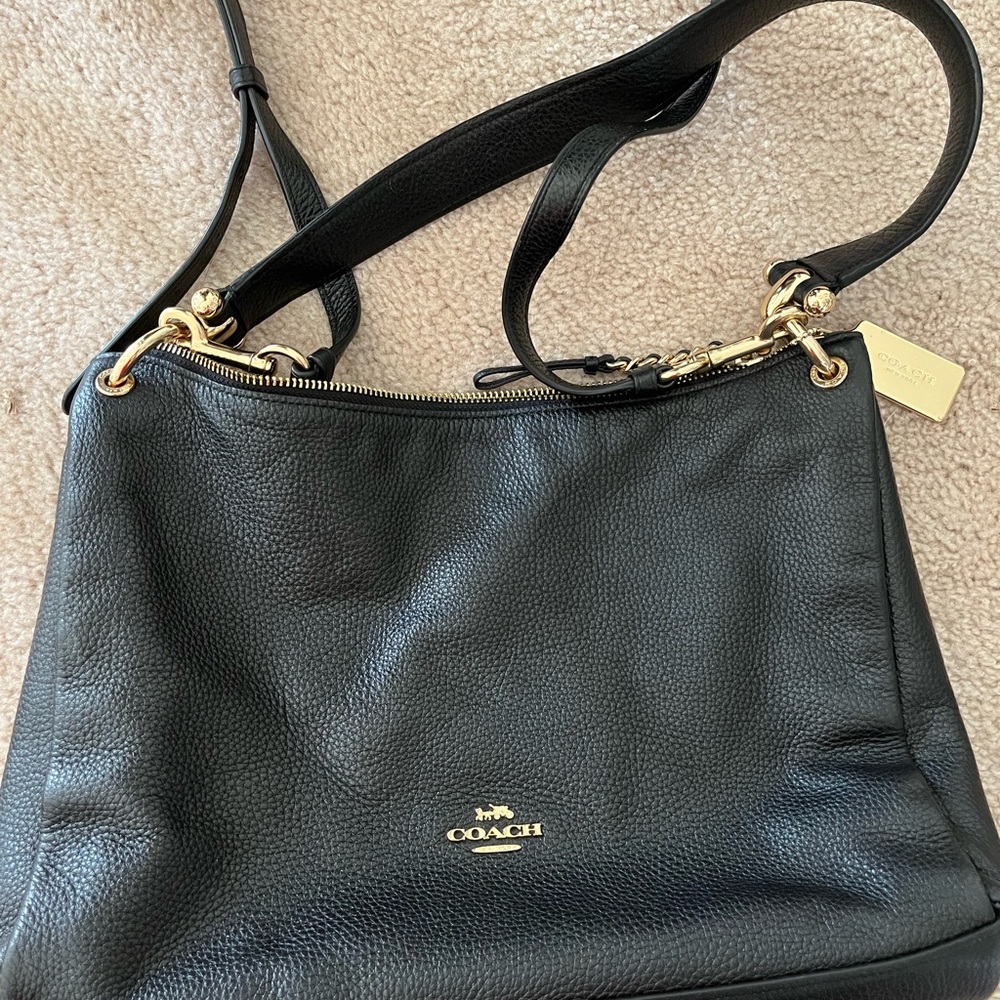 Coach Black Leather Shoulder Bag